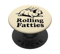 Divertente bassotto Weiner Dog Rolling Fatties mamma papà bambini PopSockets PopGrip Adesivo