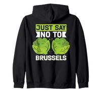 Divertente, Basta Dire No all'umorismo dei germogli di Bruxelles Felpa con Cappuccio