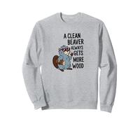 Divertente Beaver Occhiali da Sole Lavorazione del Legno Gioco di Parole Felpa