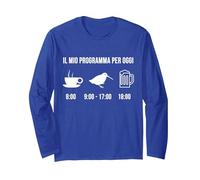 Divertente Beccaccia Caccia Cacciatore Programma per Oggi Maglia a Manica, Unisex per Adulti, Blu Reale, M