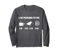 Divertente Beccaccia Caccia Cacciatore Programma per Oggi Maglia a Manica, Unisex per Adulti, Grigio Scuro, L