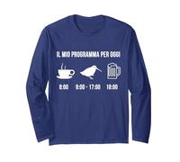 Divertente Beccaccia Caccia Cacciatore Programma per Oggi Maglia a Manica, Unisex per Adulti, Navy, XL