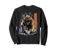 Divertente Belga Malinois Cane Kaiju Mostro Giapponese Felpa