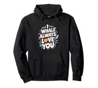 Divertente Beluga Orca Balena Blu I Love You Felpa con Cappuccio