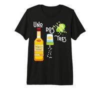 Divertente Bere Tequila Sale Lime Bevande Uno Dos Tres Maglietta Premium