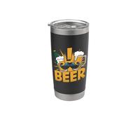 Divertente bevitore di birra - I Love Beer Bicchiere termico in acciaio inox doppia parete