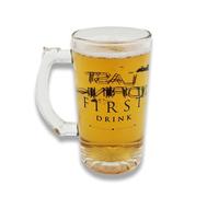 Mad Monkey Funny Beer Glass - First Drink - Last Drink