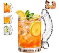 Divertente bicchiere da cocktail a forma di D, in vetro soffiato a mano | Boccali da birra trasparenti e divertenti, a forma di eccentrica, per feste di addio al nubilato, serate tra ragazze e regali