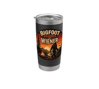 Divertente Bigfoot afferrato il mio Wiener Sasquatch Camping Humor Bicchiere termico in acciaio inox doppia parete