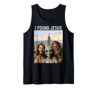 Divertente Bigfoot Alien Gesù Rock On Hand Sign UFO Selfie Canotta