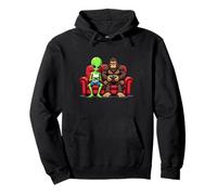 Divertente Bigfoot Alien Sasquatch Gaming UFO Design Felpa con Cappuccio