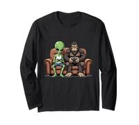 Divertente Bigfoot Alien Sasquatch Gaming UFO Design Maglia a Manica