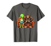 Divertente Bigfoot Alien Sasquatch Gaming UFO Design Maglietta