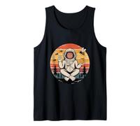 Divertente Bigfoot Astronauta Meditazione Peace Sign Bees Canotta