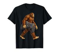 Divertente Bigfoot Gamer Controller Sasquatch Gaming Illustrazione Maglietta