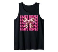 Divertente Bigfoot Sasquatch Girl Mom Coquette Bow I Hate People Canotta