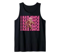Divertente Bigfoot Sasquatch Girl Mom Coquette Bow I Hate People Canotta