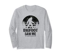 Divertente Bigfoot Saw Me Sasquatch Maglia a Manica