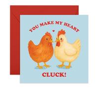 Divertente biglietto d'amore - You Make My Heart Cluck - Carino gioco di parole di pollo per fidanzato, fidanzata, marito, moglie, lui, lei, anniversario, San Valentino o semplicemente perché - viene