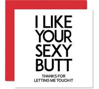 Divertente biglietto di anniversario fidanzata fidanzato con scritta "I Like Your Sexy Butt Bum" biglietto di auguri di compleanno moglie marito partner fidanzato lei lui 145mm