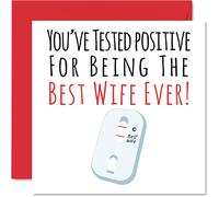 Divertente biglietto di anniversario moglie - Positive Best Wife Ever - Biglietto di auguri di compleanno moglie da marito partner moglie regalo di compleanno 145mm