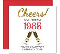 Divertente biglietto di auguri 39° anniversario di matrimonio marito e moglie con scritta in inglese "Together Since 1985" il 39° anniversario di matrimonio regalo "I Love You" 145 mm