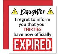 Divertente biglietto di auguri 40° compleanno figlia - Your Thirties Have Expired - Happy Birthday Card figlia da mamma papà genitori 145mm Banter Joke Humour Bday Greeting Cards regalo