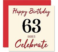 Divertente biglietto di auguri 63° compleanno uomini e donne motivo il compleanno di papà mamma nonno nonna nonno zia cugino 145mm biglietto di auguri 63° compleanno