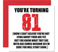 Divertente biglietto di auguri 81° compleanno uomo donna - Start Lying - divertente biglietto di compleanno papà mamma nonno nonna nonno zia nonno zia 145mm