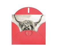 Divertente biglietto di auguri di compleanno con stampa di mucca delle Highland, regalo con busta e bigliettino per donne, uomini, moglie, mamma, marito