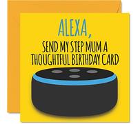 Divertente biglietto di auguri di compleanno matrigna - Alexa - Scherzo di buon compleanno matrigna da figlia figlio regalo di compleanno scherzoso 145mm divertente biglietto di