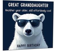 Divertente biglietto di auguri di compleanno per nipote un altro anno più vecchio e ancora senza sforzo divertente biglietto di auguri di compleanno da Great Granddad Great Nanny
