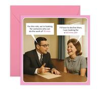 Divertente biglietto di auguri femminista - "Work of 10 Men" - Biglietto divertente per ragazze, amici, colleghi, sorelle, migliori fidanzate, colleghe, colleghi, ufficiali, donne, ragazze, signore