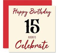 Divertente biglietto di auguri il 15° compleanno ragazzi e ragazze motivo figlio figlia fratello sorella nipote nipote nipote cugino 145mm biglietto di auguri il
