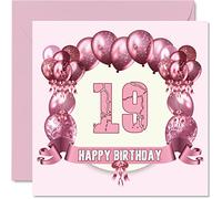 Stuff4 Divertente biglietto di auguri il 19° compleanno da donna palloncini di compleanno figlio figlia fratello sorella nipote nipote cugino 145mm biglietto di auguri il 19°