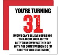 Divertente biglietto di auguri il 31° compleanno uomini e donne con scritta "Start Lying" divertente biglietto di compleanno papà mamma figlio figlia fratello sorella zio zia