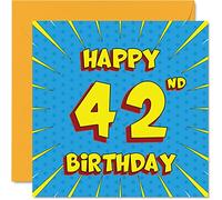 Divertente biglietto di auguri il 42° compleanno uomini e donne fumetti biglietto di auguri sorella nonno papà mamma fratello zia zio nonna 145mm biglietto di auguri