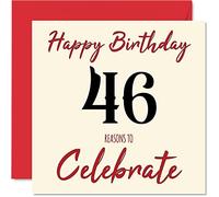 Divertente biglietto di auguri il 46° compleanno uomini e donne motivo cui papà mamma fratello sorella nonno nonna zio zia 145mm biglietto di auguri il 46°