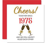Divertente biglietto di auguri il 49° anniversario di matrimonio marito e moglie con scritta in inglese "Together Since 1975" il 49° anniversario di matrimonio regalo "I Love You" 145