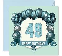 Divertente biglietto di auguri il 49° compleanno da uomo con palloncini biglietto di auguri papà zio nonna sorella zia fratello tata mamma nonno 145mm biglietto di auguri