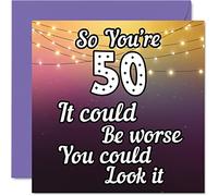 Divertente biglietto di auguri il 50° compleanno uomo e donna, Look It