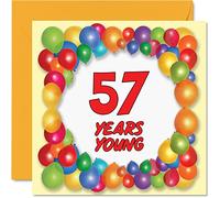 Divertente biglietto di auguri il 57° compleanno uomini e donne papà zia nonno nonno amico zio mamma cugino nonna 145mm biglietto di auguri il 57° compleanno