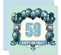 Divertente biglietto di auguri il 59° compleanno da uomo con palloncini biglietto di auguri papà cugino zia nonno zio mamma nonna 145mm biglietto di auguri il 59°