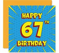 Stuff4 Divertente biglietto di auguri il 67° compleanno uomini e donne fumetti biglietto di auguri nonna papà mamma nonno cugino zia zio 145mm biglietto di auguri il 67°