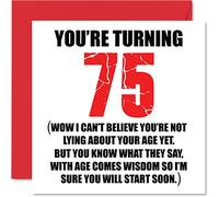 Divertente biglietto di auguri il 75° compleanno uomini e donne - Start Lying - divertente biglietto di compleanno papà mamma bisnonno nonno nonno nonno zia zia 145mm