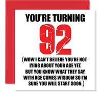 Divertente biglietto di auguri il 92° compleanno uomo donna, Start Lying