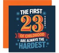 Divertente biglietto di auguri per 23° compleanno - The Struggle's Real at 23 - tipografia audace e giocosa con una bavaglio infantile sfacciato - garantito per ottenere una risata consapevole