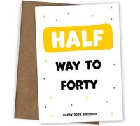 Divertente biglietto di auguri per il 20° compleanno per uomini e donne, da metà a quaranta compleanno per lui e lei, biglietto di auguri per i venti anni