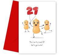 Divertente biglietto di auguri per il 21° compleanno di un amico - Turning 21 Go Nuts - Biglietto di auguri per il 21° compleanno per uomini e donne, fratello, sorella, marito, moglie, migliore amico