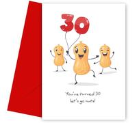 Divertente biglietto di auguri per il 30° compleanno di un amico - Turning 30 Go Nuts - Biglietto di auguri per il 30° compleanno per uomini e donne, fratello, sorella, marito, moglie, migliore amico